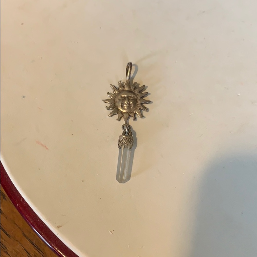 Sterling moon and stone pendent